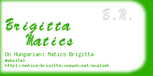 brigitta matics business card